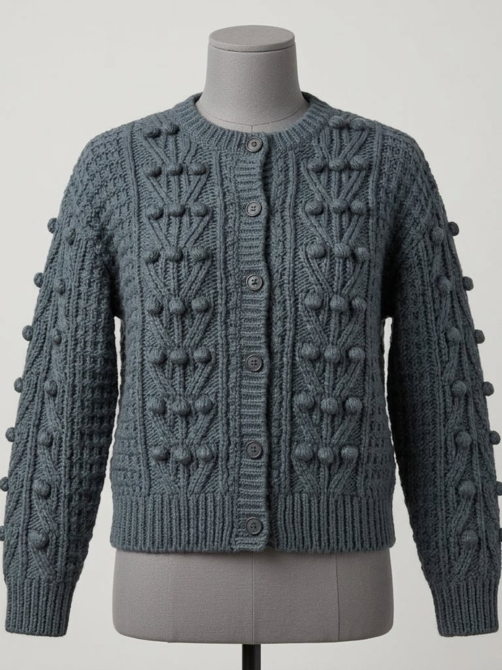 Rylee + Cru Bobble Cardigan in Washed Indigo - Size Small (S) - EUC